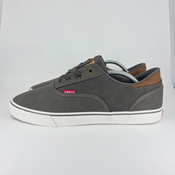 Levi’s Mens Shoes Size 11 Comfort Etha Canvas SB Charcoal Grey Classic Casual - Picture 1 of 9